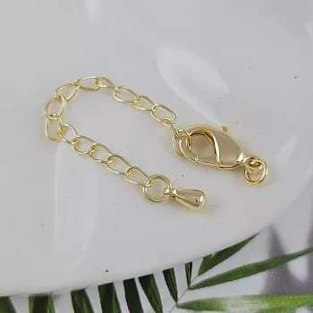 УЦЕНКА Замок лобстер 12 мм с удлинителем капелька позолота 14К (9920-12-З-УЦ) купить в Воронеже | Заказать в интернет-магазине Viva Beads
