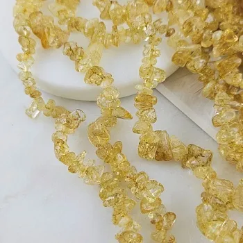 Нить 38 см Цитрин тонированный ок. 5-11 мм, бусины каменная крошка (7022) для бижутерии купить с доставкой по России | Интернет‑магазин Viva Beads