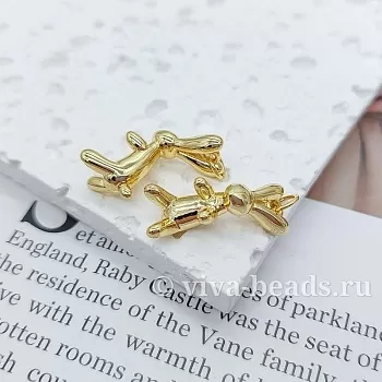 Подвеска Заяц 17x8.5x12 мм позолота 14к (6508)