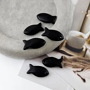 УЦЕНКА Подвеска Рыба 24-25х12-13х5-6 мм обсидиан (9191-ОБ-УЦ)