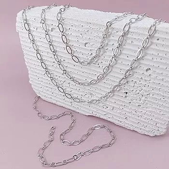 50 см Цепь с овальными звеньями 3.3 мм / толщина / родиевое покр. (7814-Р) купить в Воронеже | Заказать в интернет-магазине Viva Beads
