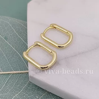 Швензы овальные кольца, бублики, конго 16х2 мм позолота (6295-З) Швензы овальные кольца, бублики, конго 16х2 мм позолота (6295-З)