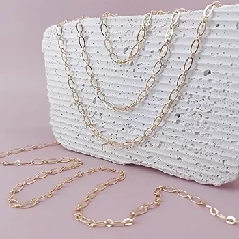 50 см Цепь с овальными звеньями 3.3 мм / толщина / позолота (7814-З) купить в Воронеже | Заказать в интернет-магазине Viva Beads
