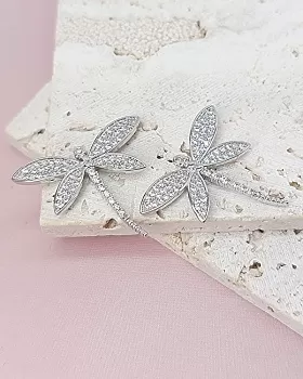 Подвеска Стрекоза с фианитами 21.5х24.5 мм родиевое покр. (8068-Р) купить с доставкой по России | Интернет-магазин Viva Beads