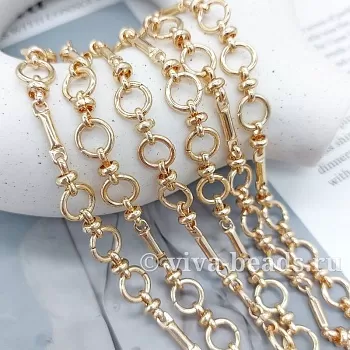 10 см Цепь 9 мм (толщина) позолота (7389-З) купить в Воронеже | Заказать в интернет-магазине Viva Beads
