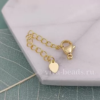 Замок лобстер 12 мм с удлинителем с подвеской позолота 14к (7220-12-З) купить в Воронеже | Заказать в интернет-магазине Viva Beads
 Замок лобстер 12 мм с удлинителем с подвеской позолота 14к (7220-12-З) купить в Воронеже | Заказать в интернет-магазине Viva Beads