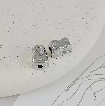 1 шт. Бусина прямоугольная фри форм 13х7.9х8.8 мм родиевое покрытие (9476-13-Р) купить с доставкой по России | Интернет-магазин Viva Beads