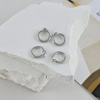 1 шт. Концевик шапочка с кольцом 7.5 мм родиевое покрытие (9581-Р) купить с доставкой по России | Интернет-магазин Viva Beads