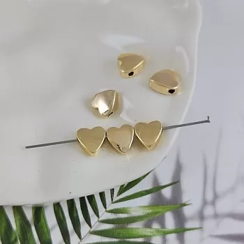 1 шт. Бусина разделитель Сердце 8х7.8х3.7 мм позолота 14К (9919-З) купить с доставкой по России | Интернет-магазин Viva Beads