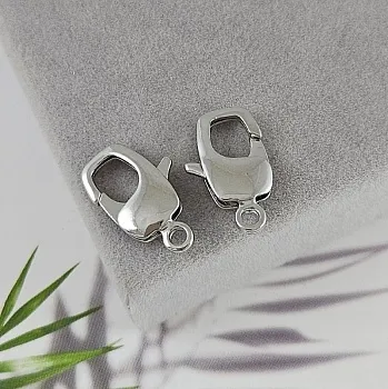 Замок лобстер 20x10 мм родиевое покрытие (4870-Р) замок для украшений купить с доставкой по России | Интернет-магазин Viva Beads