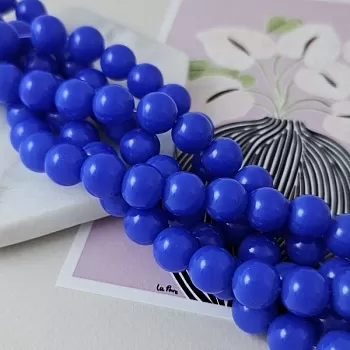 Нить 37 см Бусины стеклянные ок. 10 мм гладкий шар, королевский синий (9790-10-СИН) купить с доставкой по России | Интернет-магазин Viva Beads