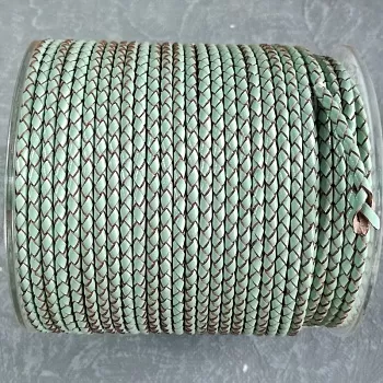 50 см Шнур кожаный плетеный БИРЮЗА 3 мм (2768-БИР) купить | Заказать в интернет-магазине Viva Beads
