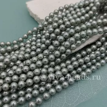 Нить 20 см Жемчуг Майорка 4 мм серо-зеленый (6335-4) купить в Воронеже | Заказать в интернет-магазине Viva Beads
