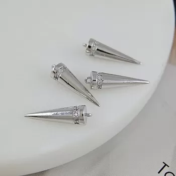 УЦЕНКА Подвеска Шип 17.3x5 мм с фианитами, родиевое покрытие (7763-Р-УЦ) купить с доставкой по России | Интернет-магазин Viva Beads