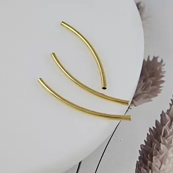 Бусина трубочка 30x1.5 мм позолота 18К (8450/1.5-30-З) купить с доставкой по России | Интернет-магазин Viva Beads