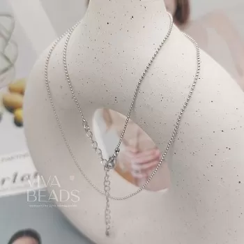 Цепочка с замком готовая 45 см родиевое покр. (7578-Р)