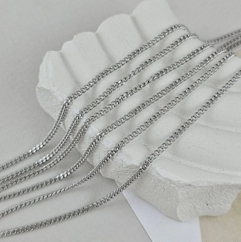 50 см Цепь тонкая толщина 1.8 мм, родиевое покрытие (6457-Р) купить в Воронеже | Заказать в интернет-магазине Viva Beads
