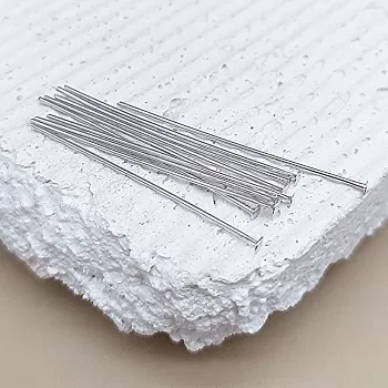 10 шт. Штифты со шляпкой 35х0.7 мм родиевое покр. (6551-35/0.7-Р) пины и штифты для бижутерии купить с доставкой по России | Интернет-магазин Viva Beads