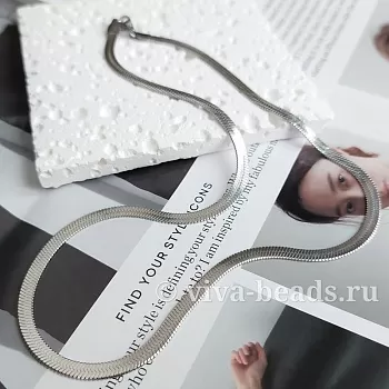 Цепочка с замком готовая 4 мм, длина 45 см сталь (7068-С) Цепочка с замком готовая 4 мм, длина 45 см сталь (7068-С)