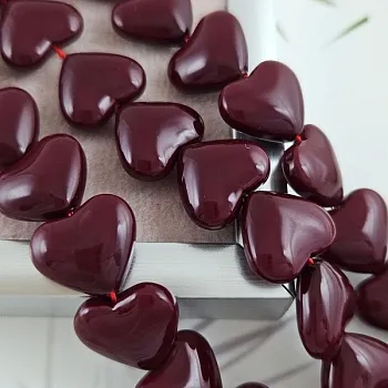 1 шт. Жемчуг майорка Сердце бусины 13х14.8 мм, бордовый (10081-14) купить с доставкой по России | Интернет-магазин Viva Beads