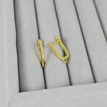 Швензы с замком базовые 17х1.3 мм позолота 14К (9471-З) швензы для серег купить с доставкой по России | Интернет-магазин Viva Beads