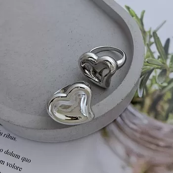 Кольцо Сердце 17 размер, родиевое покрытие (8832-Р) купить с доставкой по России | Интернет-магазин Viva Beads