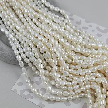 Нить 17 см Жемчуг натуральный барокко толщиной 6-7 мм белый АА (7639) купить в #REGION_P# | Заказать в интернет-магазине Viva Beads
