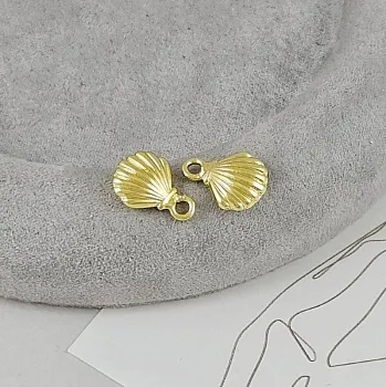 УЦЕНКА Подвеска Ракушка 13.8х10х3.9 мм позолота 14К (9537-З-УЦ)