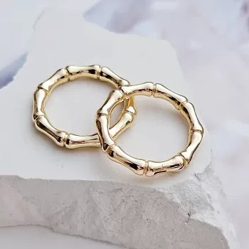 1 шт. Кольцо коннектор Бамбук 20х2.8 мм позолота (8619-20-З) соединительные колечки и кольца-коннекторы купить с доставкой по России | Интернет-магазин Viva Beads