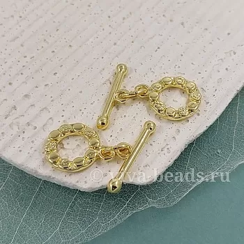 Замок тоггл 13 мм (кольцо) позолота 14к (6259-З) замок для украшений купить с доставкой по России | Интернет-магазин Viva Beads