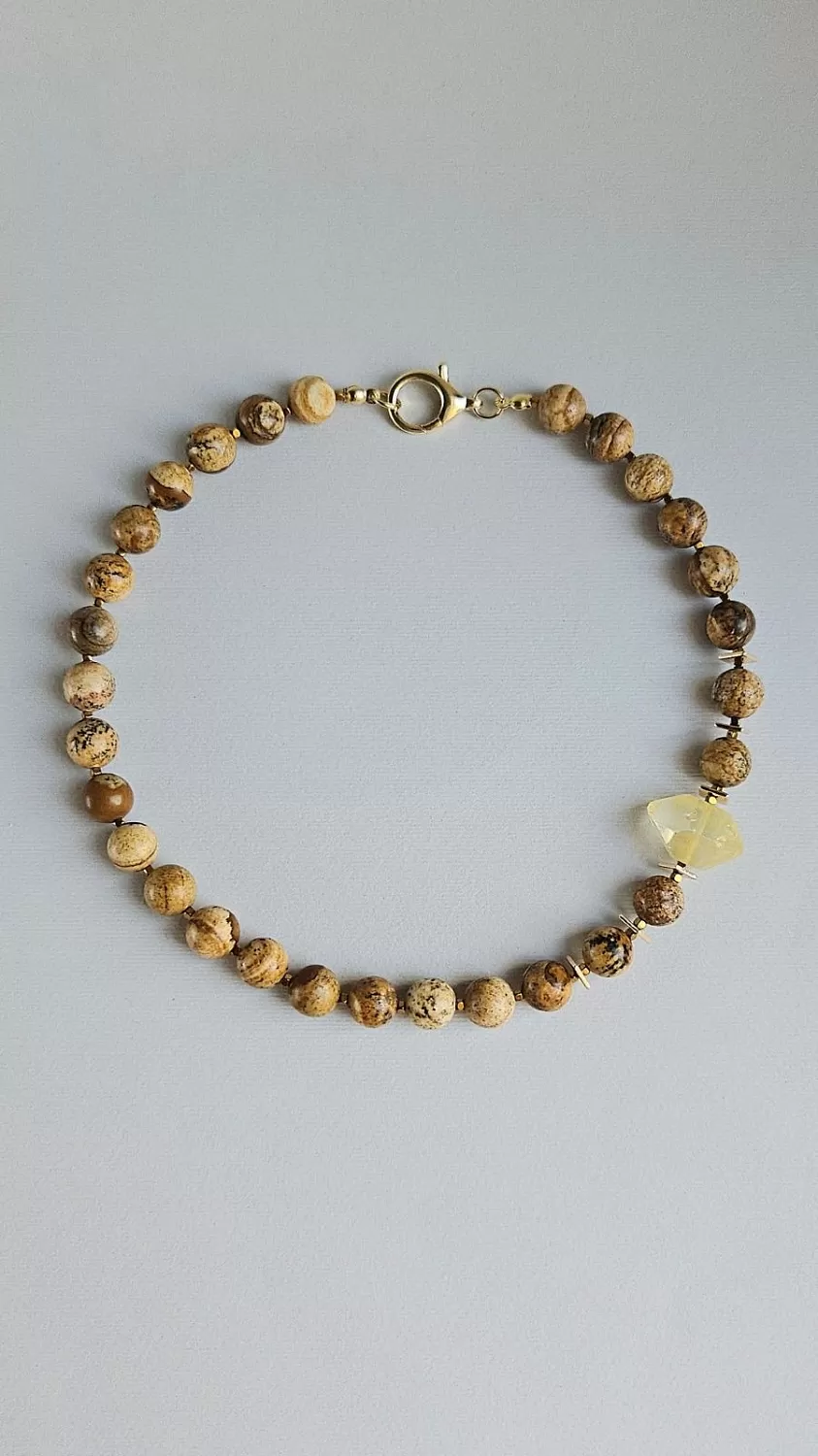 Мастер-класс - создаем колье из песочной яшмы