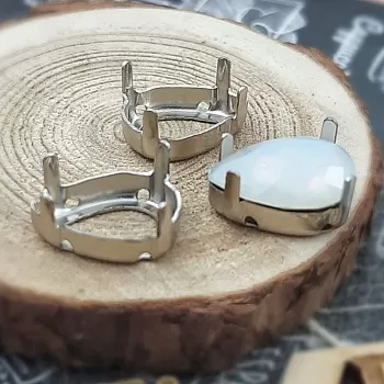 Цапы для страз - капля 10 х 14 мм цвет платина (4124) купить в #REGION_P# | Заказать в интернет-магазине Viva Beads
