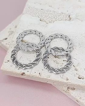 Кольцо коннектор витое 15.8 мм родиевое покр. (8118-Р) Кольцо коннектор витое 15.8 мм родиевое покр. (8118-Р)