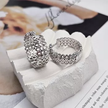 Серьги кольца / бублики, конго / 22х8 мм родиевое покрытие (8471-Р) купить с доставкой по России | Интернет-магазин Viva Beads