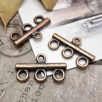 Коннектор на 3 нити 21.5x11 мм цвет медь (2039) купить с доставкой по России | Интернет-магазин Viva Beads