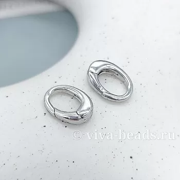 Замок карабин 12х8 мм родиевое покрытие (5272-Р) купить в Воронеже | Заказать в интернет-магазине Viva Beads
