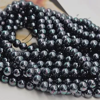 Нить 19 см Жемчуг Майорка 6 мм гладкий шар, цвет темный павлин (6332-6) купить в Воронеже | Заказать в интернет-магазине Viva Beads
