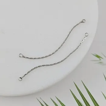 Коннектор цепочка 48x1 мм родиевое покрытие (3503) купить с доставкой по России | Интернет-магазин Viva Beads