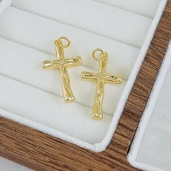 Подвеска Крест 25.3х14 мм с текстурой, позолота 14К (10231-З) купить с доставкой по России | Интернет-магазин Viva Beads