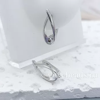 УЦЕНКА Швензы с замком 18х7 мм родиевое покр. (6031-Р-УЦ)