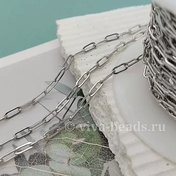 50 см Цепь 2.5 мм / толщина / родиевое покр. (6673-Р) купить в Воронеже | Заказать в интернет-магазине Viva Beads
