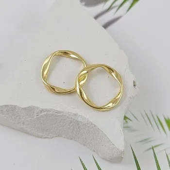 УЦЕНКА Кольцо коннектор витое ок. 16 мм, позолота 14К (8156-16-З-УЦ) соединительные колечки и кольца-коннекторы купить с доставкой по России | Интернет-магазин Viva Beads