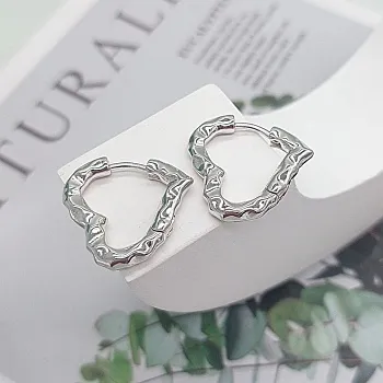 Швензы конго Сердце, бублики мятые 20х3 мм родиевое покрытие (7707-Р) купить с доставкой по России | Интернет-магазин Viva Beads