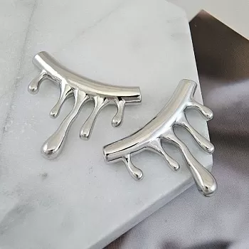 УЦЕНКА Бусина трубочка с каплями 33.3x28 мм родиевое покрытие (9774-Р-УЦ) купить с доставкой по России | Интернет-магазин Viva Beads