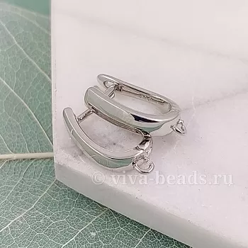 Швензы с замком 18х3.5 мм родиевое покрытие (6310-Р) швензы для серег купить с доставкой по России | Интернет-магазин Viva Beads