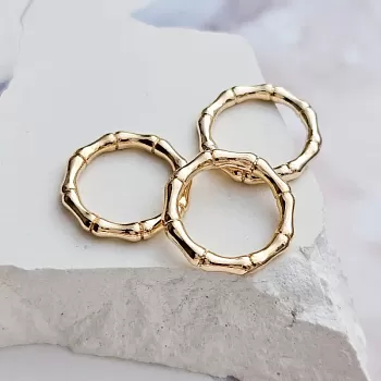 1 шт. Кольцо коннектор Бамбук 15х2 мм позолота (8619-15-З) соединительные колечки и кольца-коннекторы купить с доставкой по России | Интернет-магазин Viva Beads