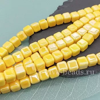 1 шт. Бусина куб 8.5 мм желтый, керамика (6476-Ж) купить с доставкой по России | Интернет-магазин Viva Beads