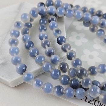 10 шт. Агат тонированный ок. 8-8.5 мм бусины гладкий шар, цвет стальной синий (9684) для бижутерии купить с доставкой по России | Интернет‑магазин Viva Beads