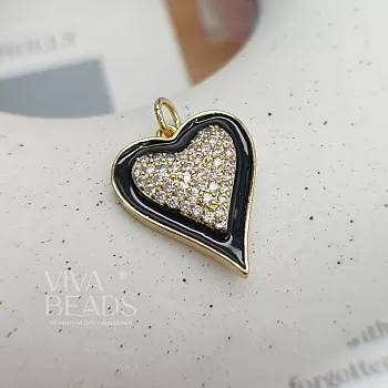 Подвеска Сердце 20x16.5 фианиты, эмаль, позолота (7605-З) купить с доставкой по России | Интернет-магазин Viva Beads
