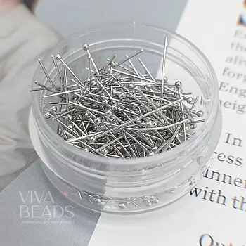 10 шт. Пины с шариком 20х0.5 мм родиевое покр. (7591-Р) пины и штифты для бижутерии купить с доставкой по России | Интернет-магазин Viva Beads